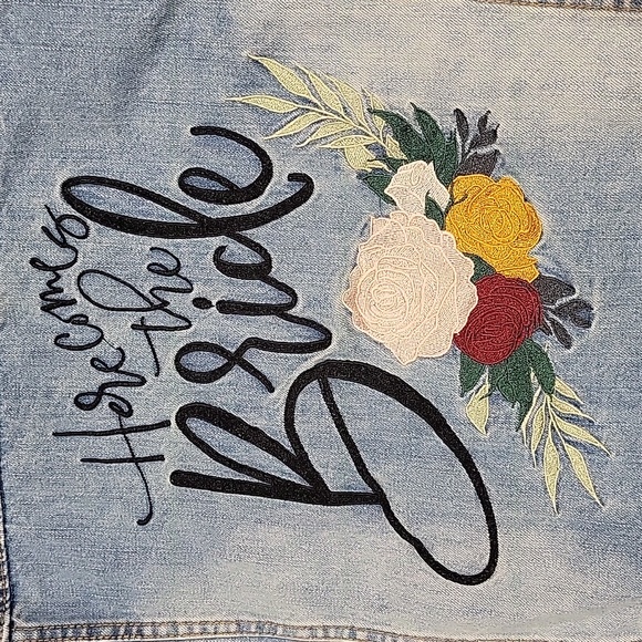 Here Comes the Bride Embroidered Jean Jacket - Picture 2 of 8
